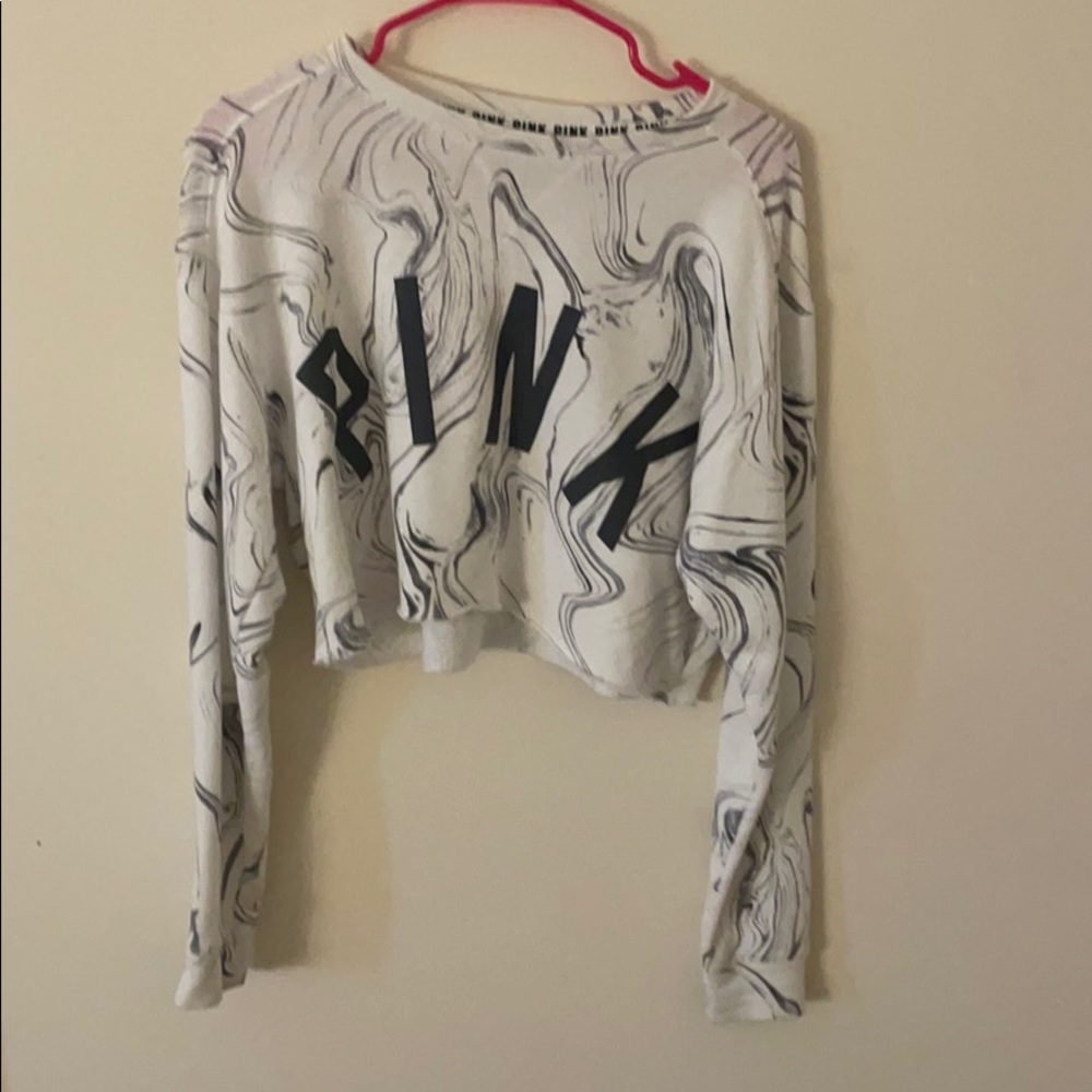 PINK white marbled sweater